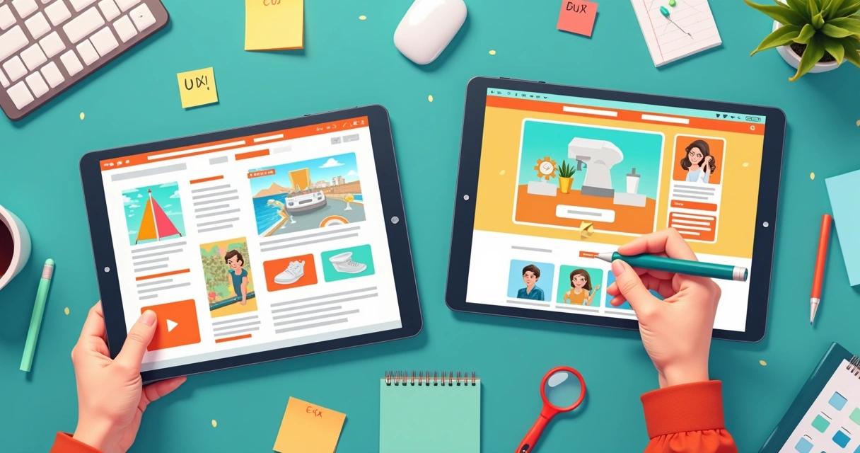 Protótipos de UX/UI para loja virtual exibidos em telas