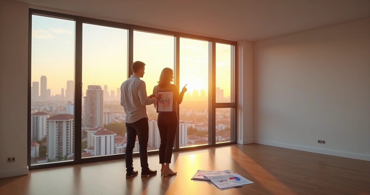 Corretor analisa apartamento vazio para calcular risco de vacância 