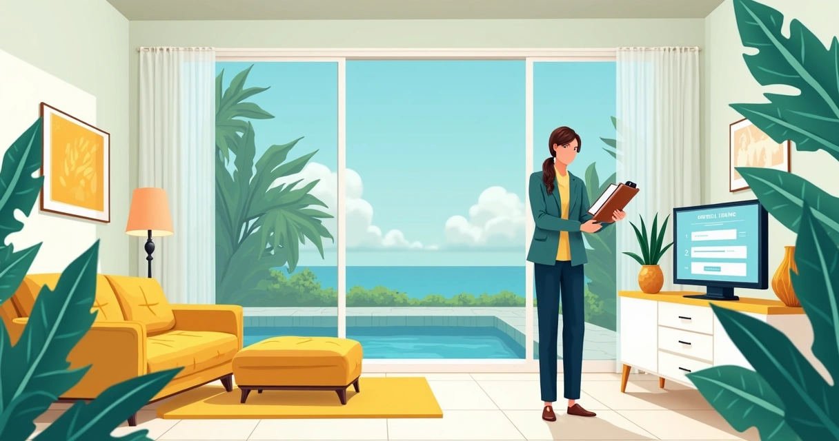 Manager taking care of short-term rental in a modern home in Orlando 