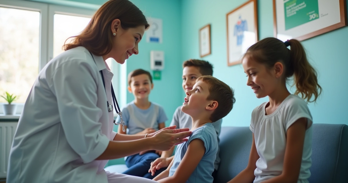 Vacinação de meninos contra HPV em ambiente de clínica 