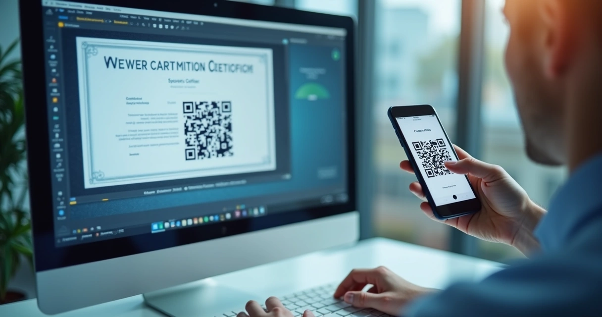 Pessoa utilizando celular para validar certificado digital 