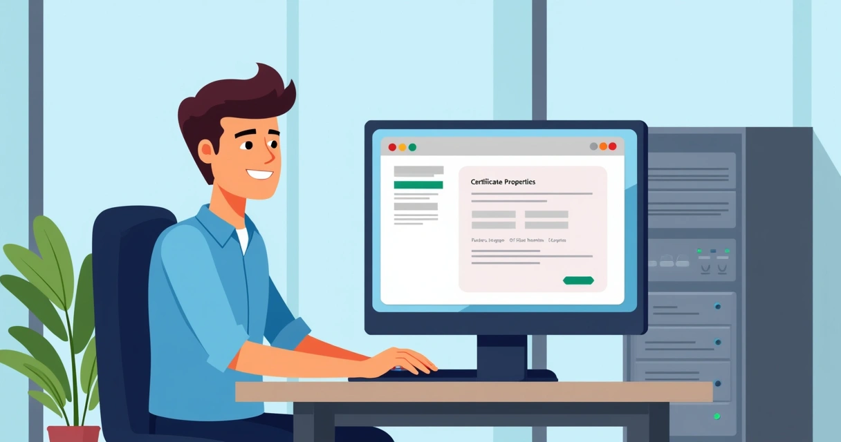 Administrador de TI validando certificado digital emitido no Windows Server 