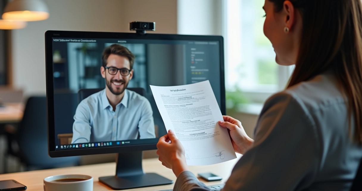 Pessoa fazendo validação online com documentos