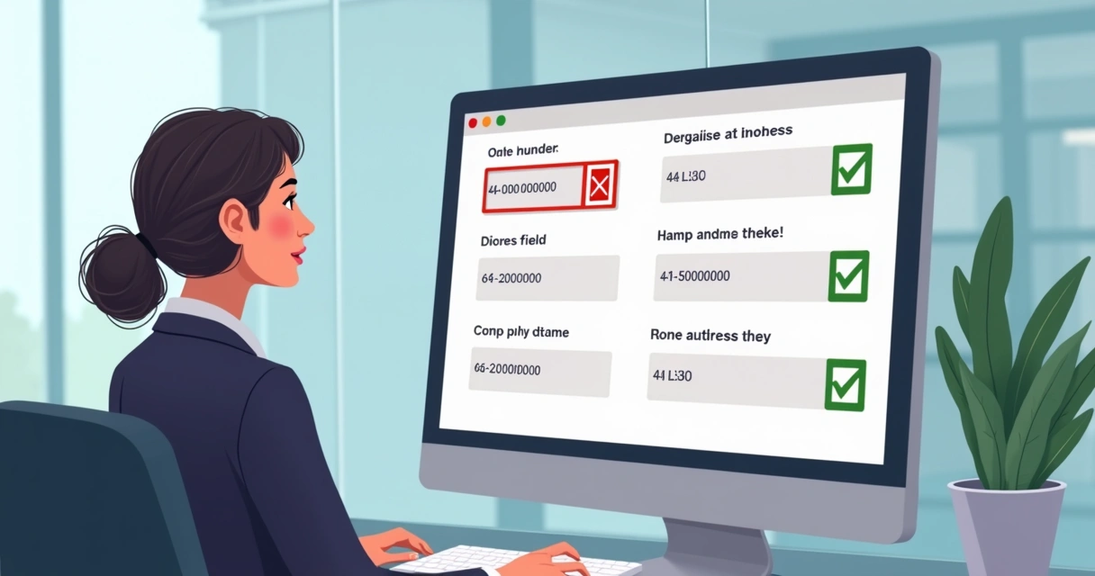 Validação automática de dados em tela de sistema 