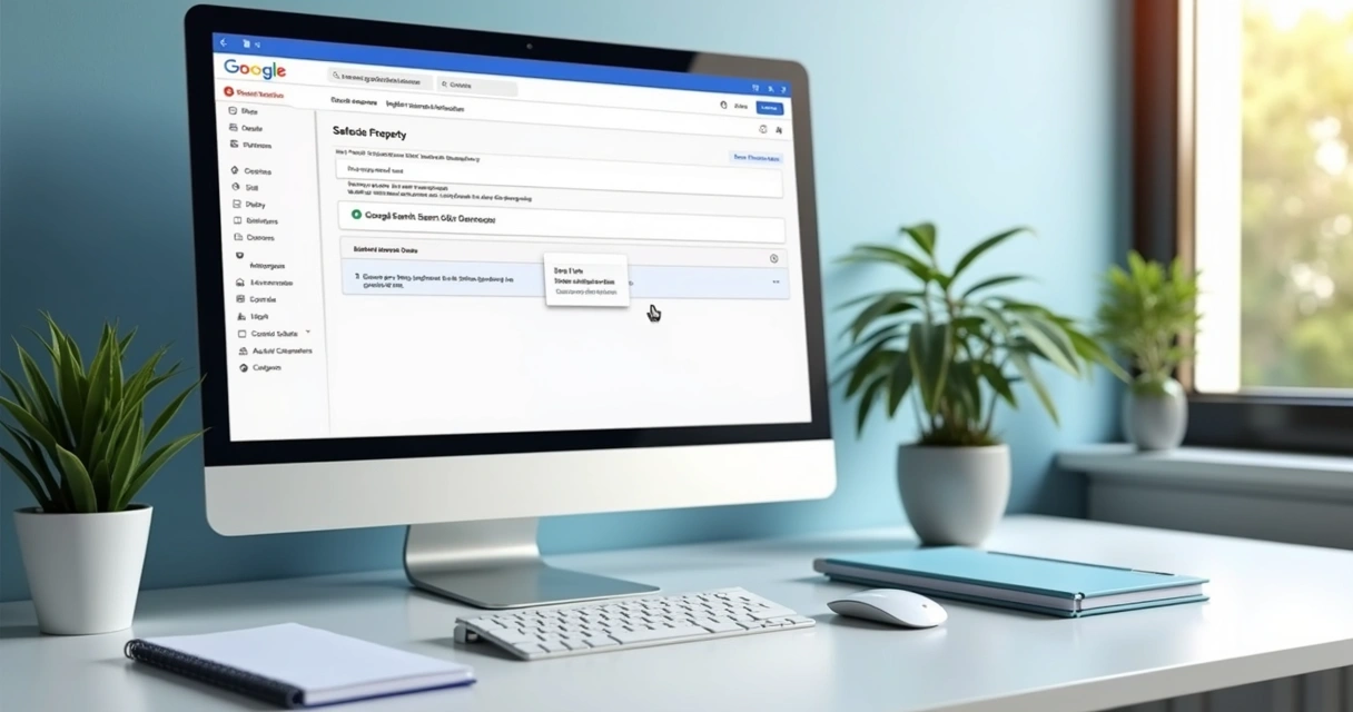 Tela de cadastro do Google Search Console mostrando opções de validação 