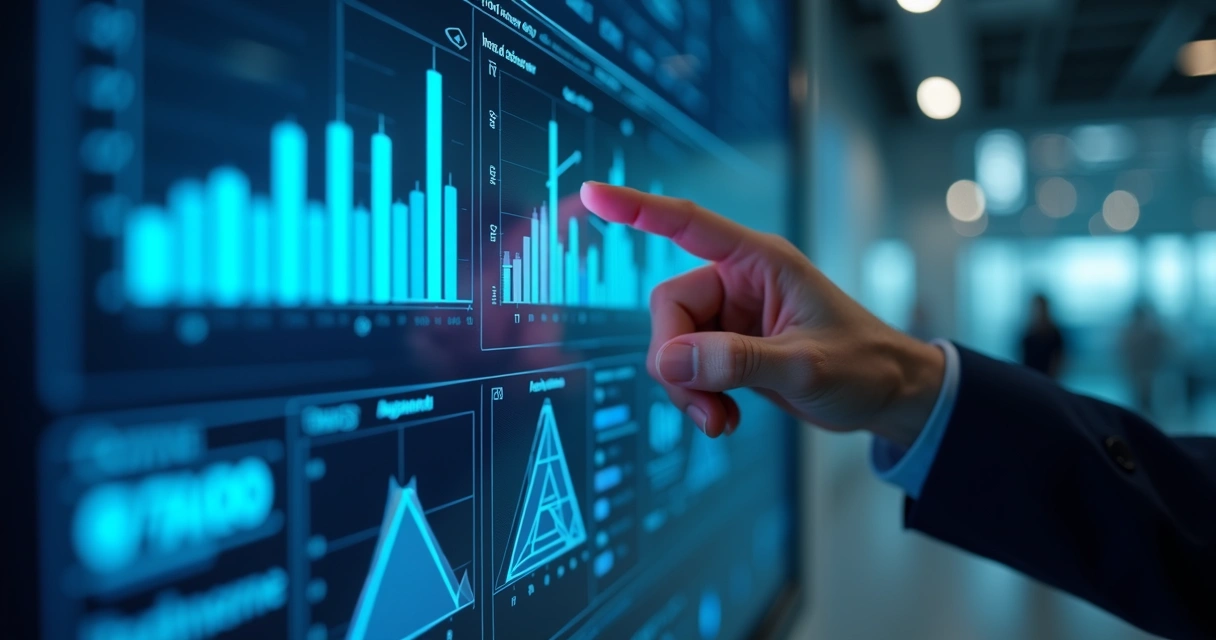 Painel digital simulando validação de ideias de negócio com IA