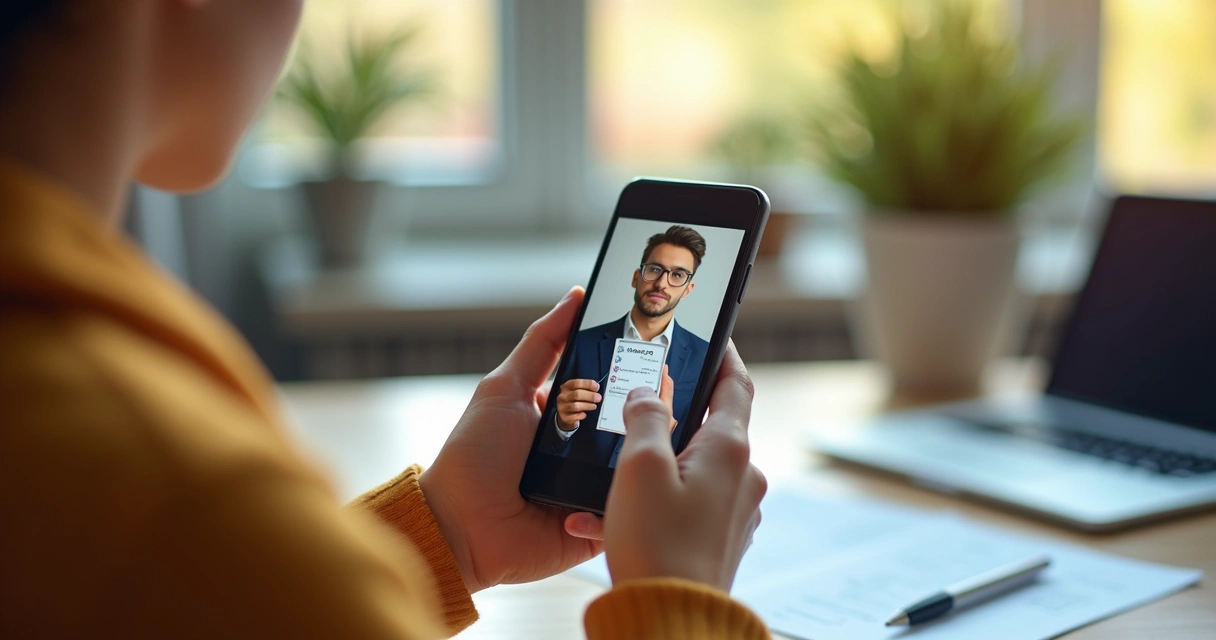 Pessoa passando por validação de identidade digital