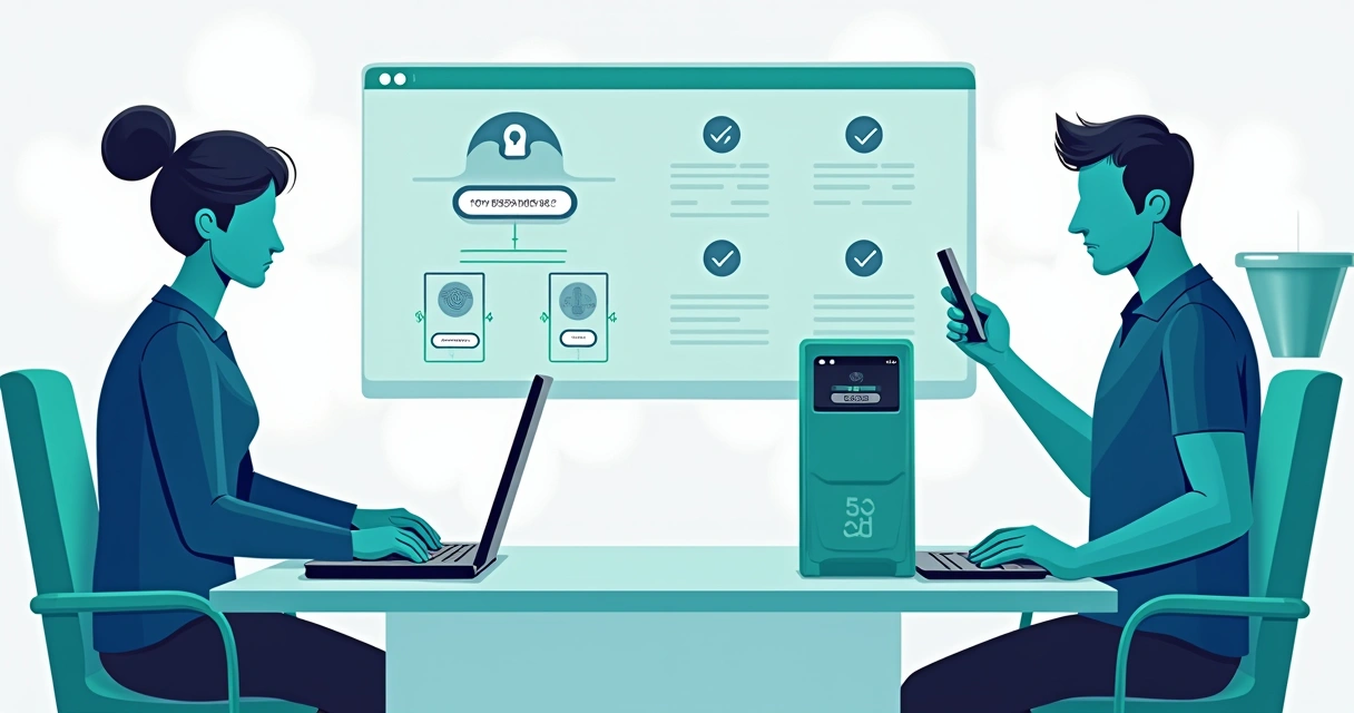 Verificação multifator com diferentes dispositivos e autenticação biométrica em TI 