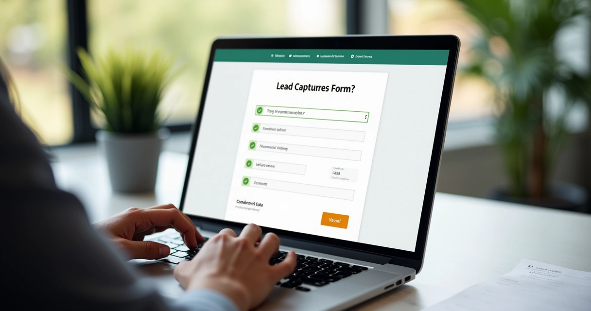 Tela de site mostrando formulário de lead validado em tempo real 