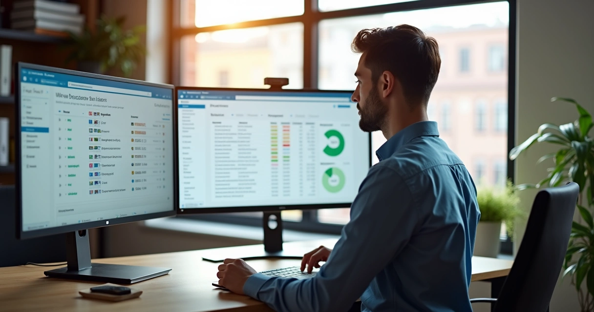 Profissional de vendas validando lista de contatos b2b 