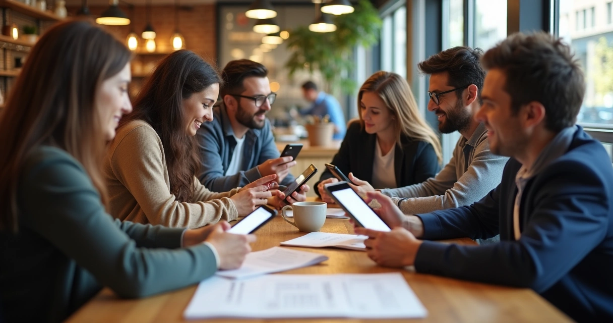 Usuários interagindo em celular ao dar feedback em aplicativo MVP