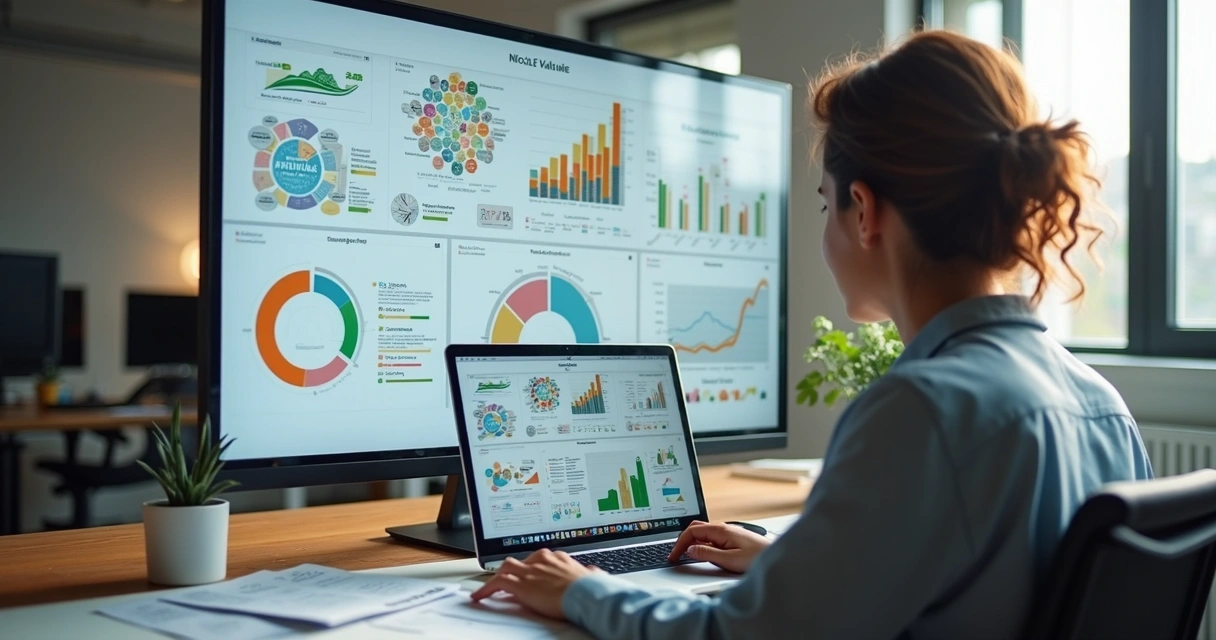 Pessoa analisando dados para escolher nicho de infoprodutos 