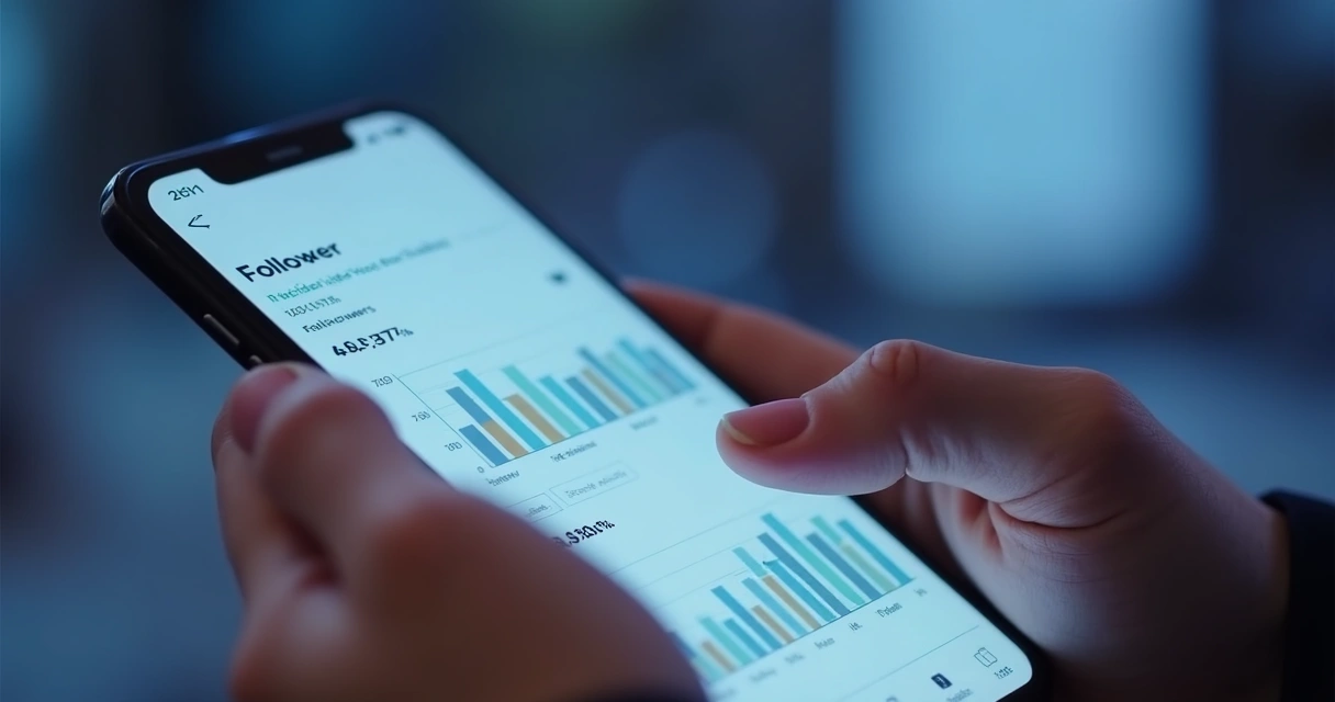 Tela com métricas de seguidores reais em rede social. 