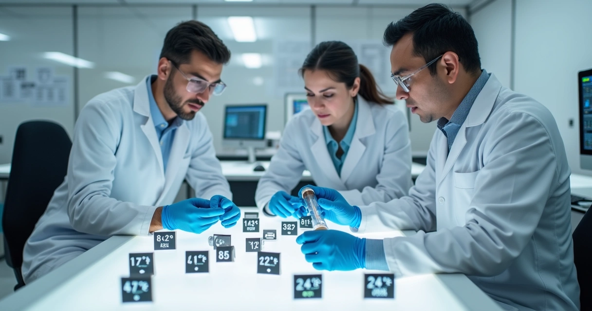 Equipe analisando sensores IoT em laboratório 