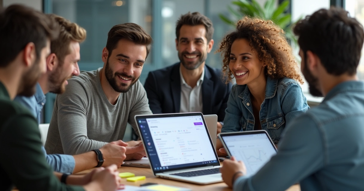 Usuários interagindo com aplicativo básico em diferentes dispositivos 