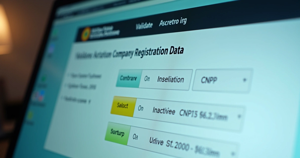 Tela mostrando ferramenta de validação cadastral 