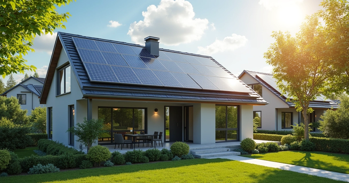 Imóvel residencial mostrando valorização devido à energia solar