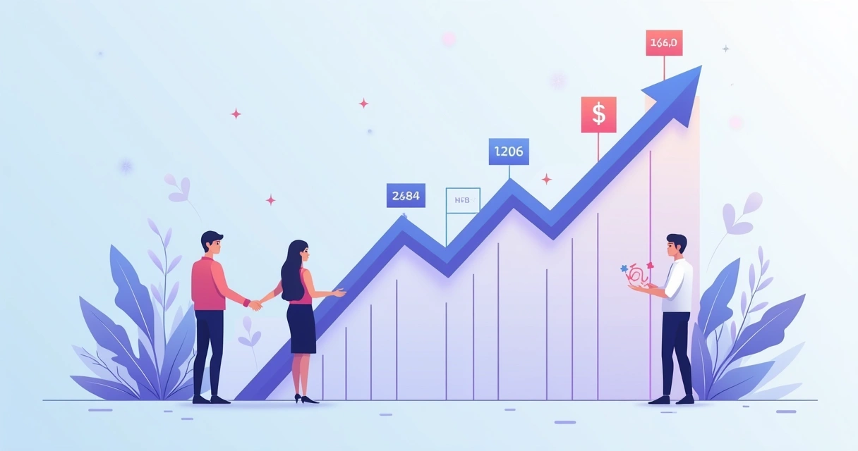 Gráfico subindo representando aumento de valor percebido em vendas 