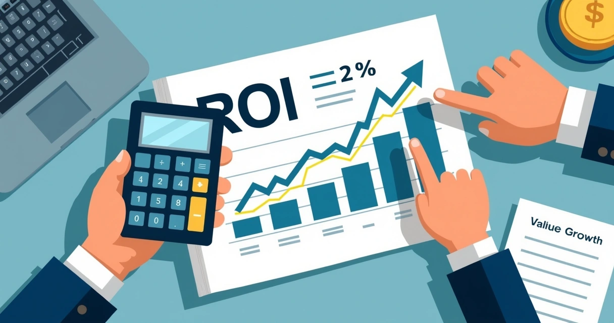 Cálculo visual de valor e ROI em proposta de vendas