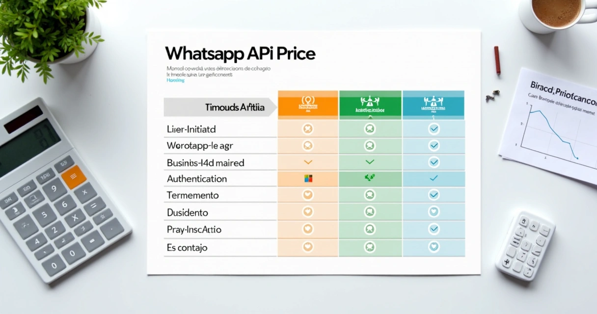 Gráfico colorido ilustrando categorias de cobrança da API do WhatsApp 