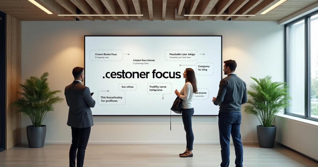 Quadro de valores da empresa com foco no cliente. 