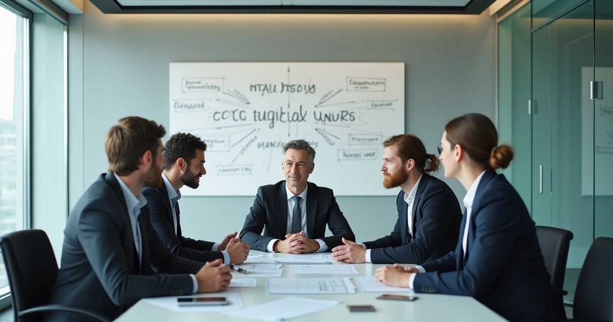 Reunión donde se destacan los valores éticos en empresa 