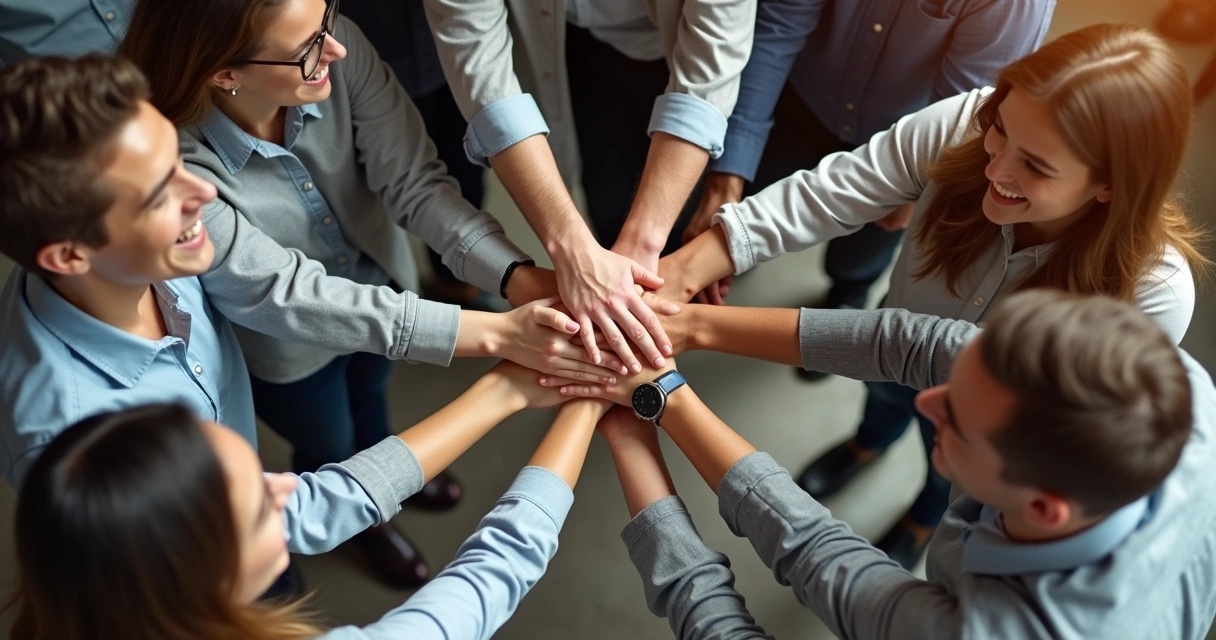 Equipo compartiendo valores y bienestar en su día laboral 