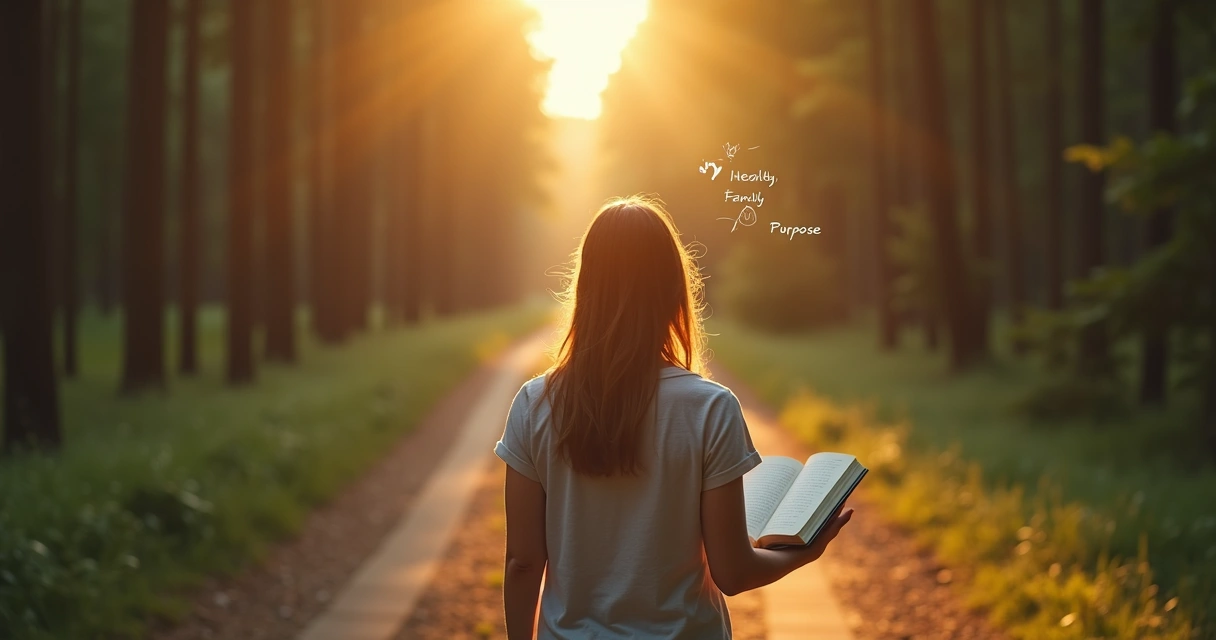 Person choosing between paths while reflecting on personal values 