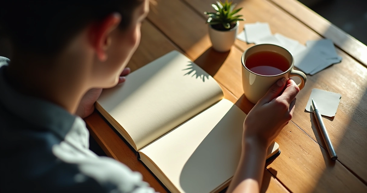 Person writing personal values in a journal 