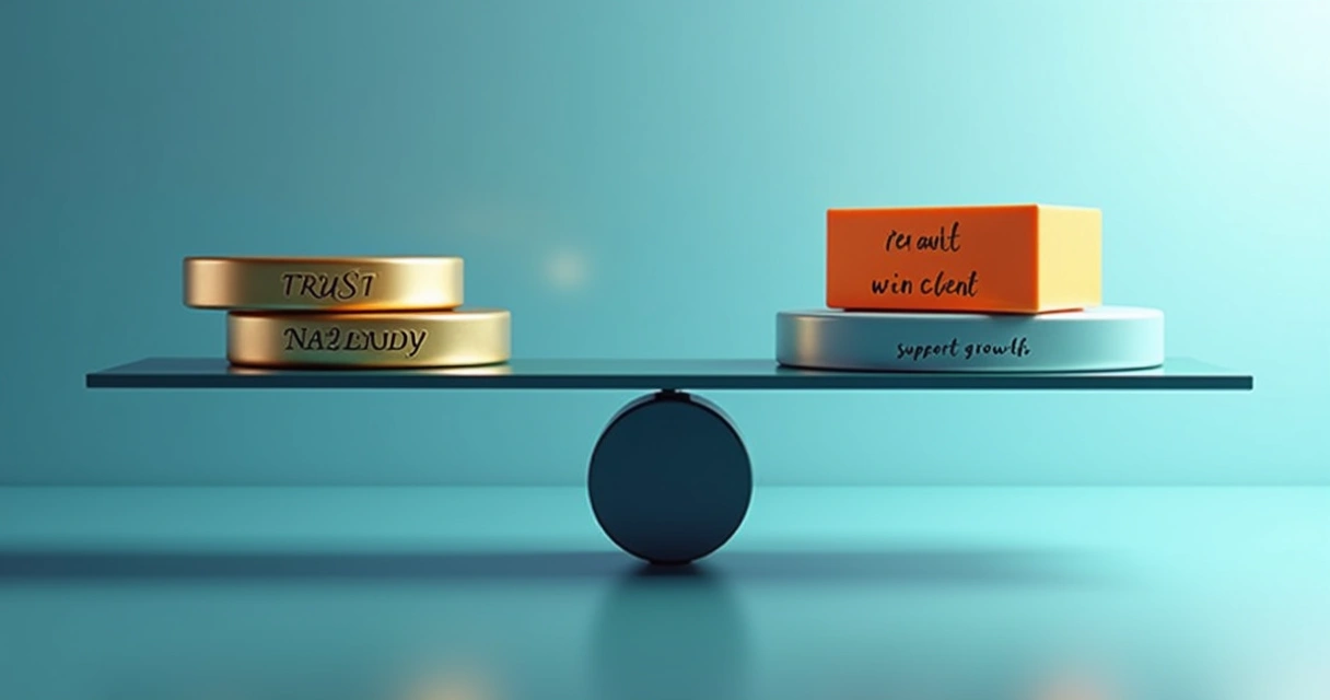 Conceptual image of balancing values and goals