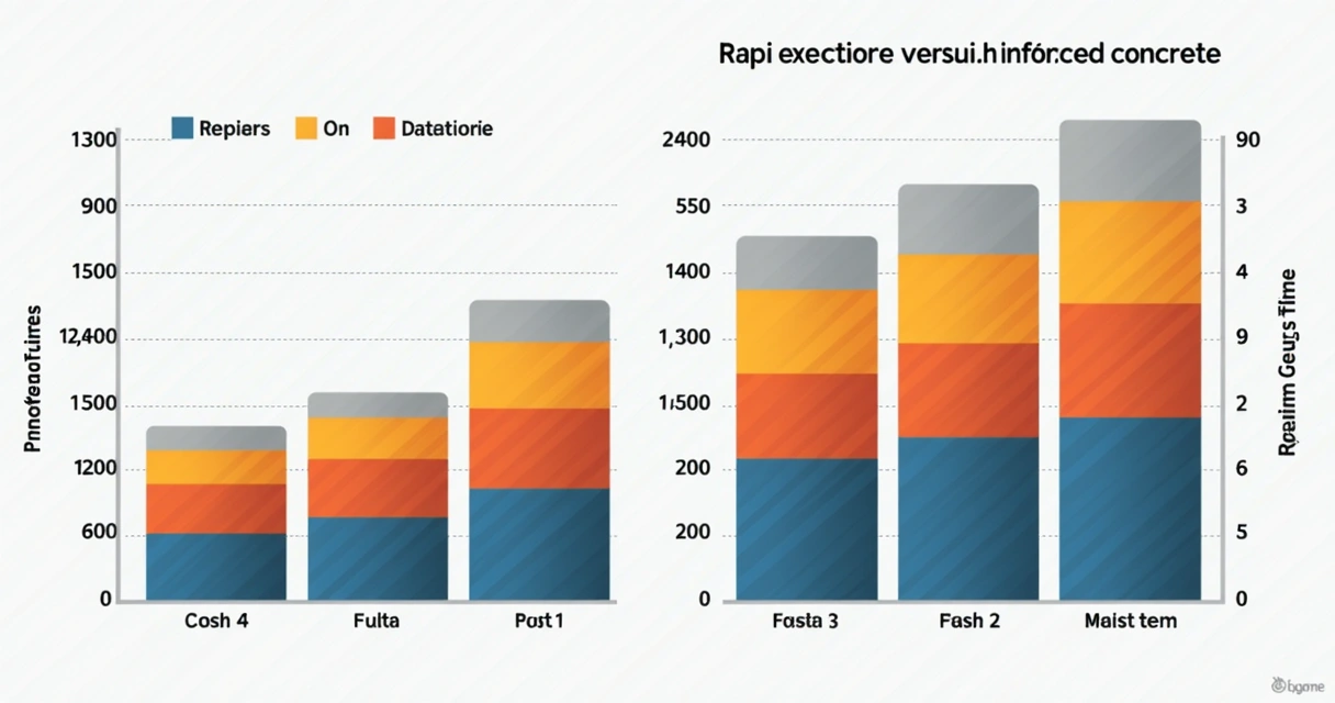 Comparação gráfica entre estrutura metálica e concreto armado em custo e tempo. 