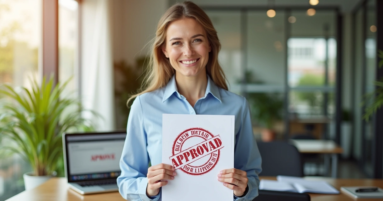 Empresário comemorando aprovação em financiamento 