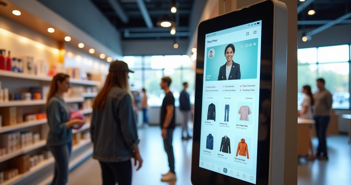 Assistente virtual de IA ajudando consumidor no varejo 