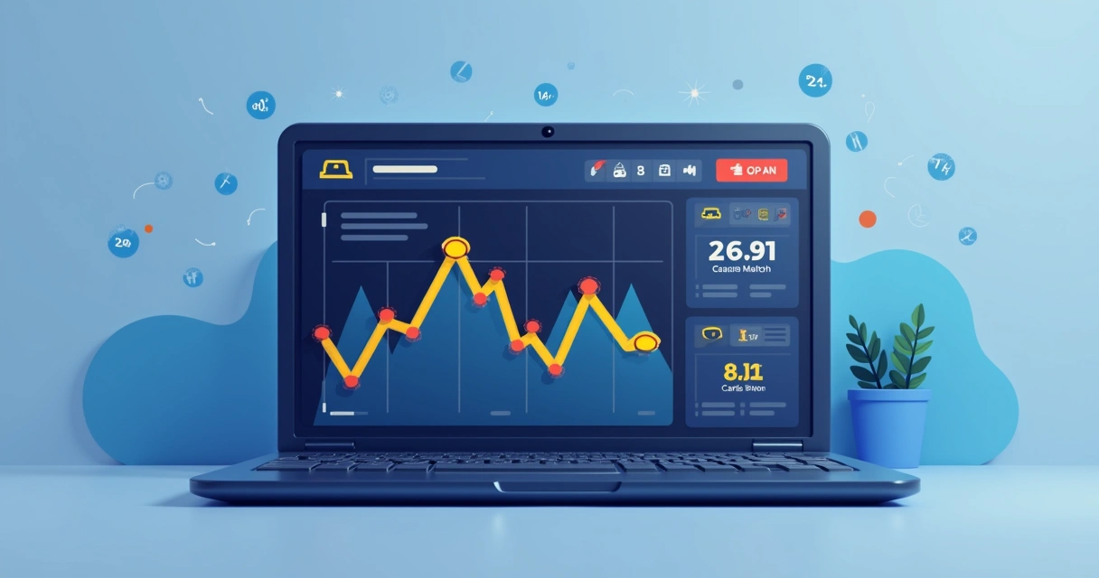 Gráfico de odds com queda brusca e alerta visual 