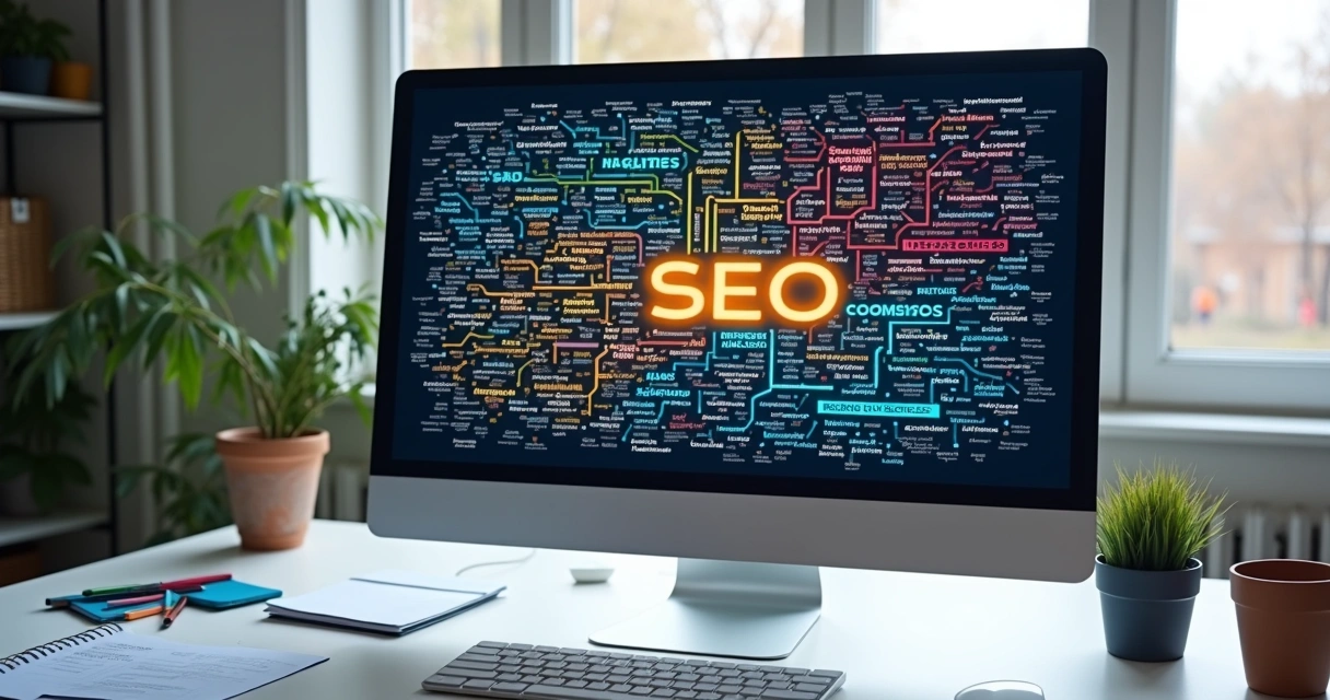 Tela com mapa de palavras e conexões semânticas ligadas a vendas 