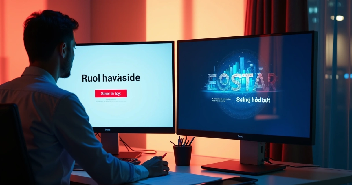 Comparação visual entre duas versões de anúncio digital 