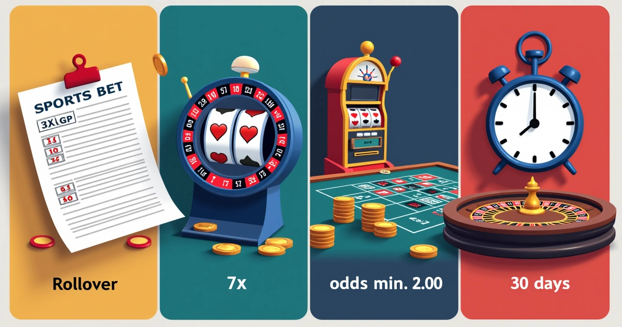 Quadro mostrando diferentes tipos de rollover em apostas 
