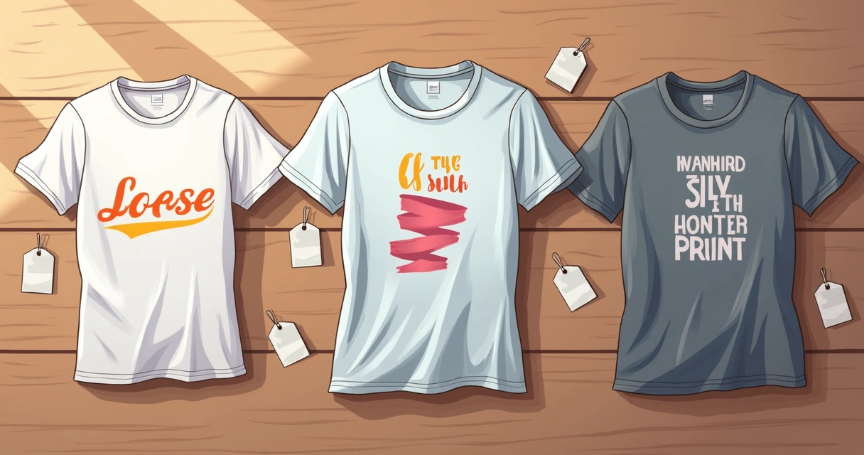 Diferentes camisetas exibindo estampas feitas com DTF, sublimação e silk digital 