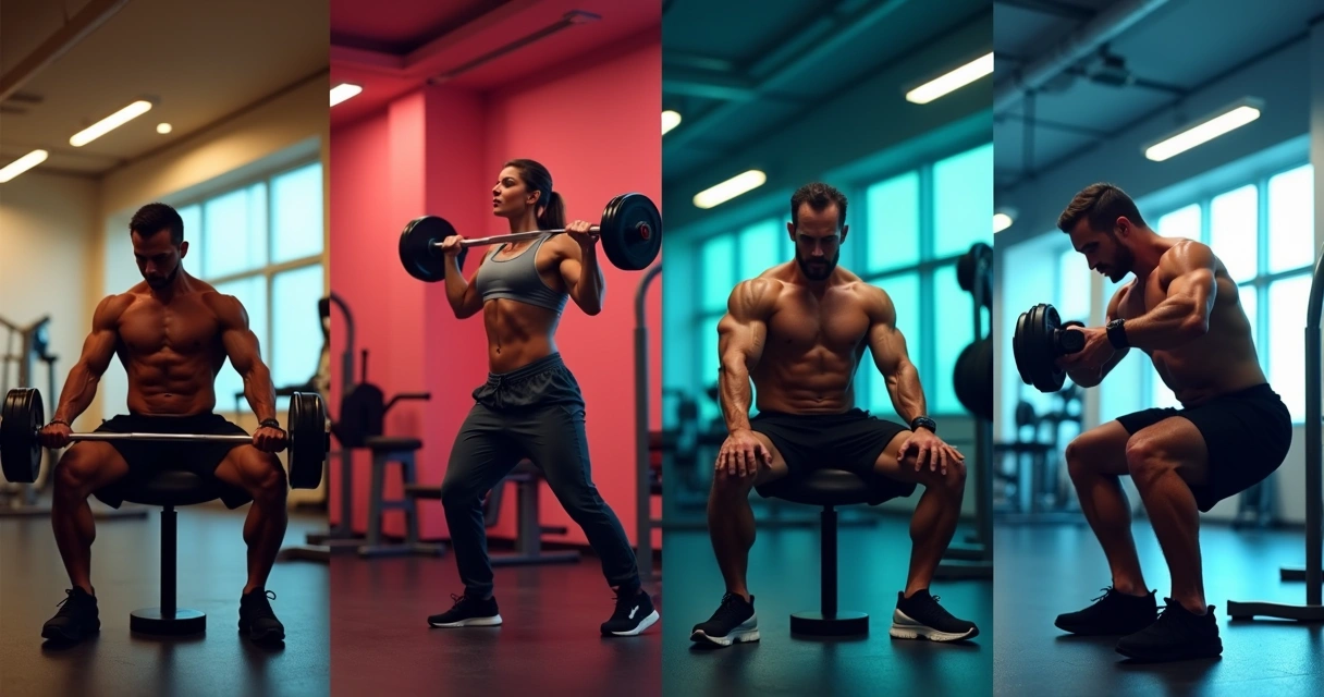 Sequência de exercícios com diferentes aparelhos para bíceps 