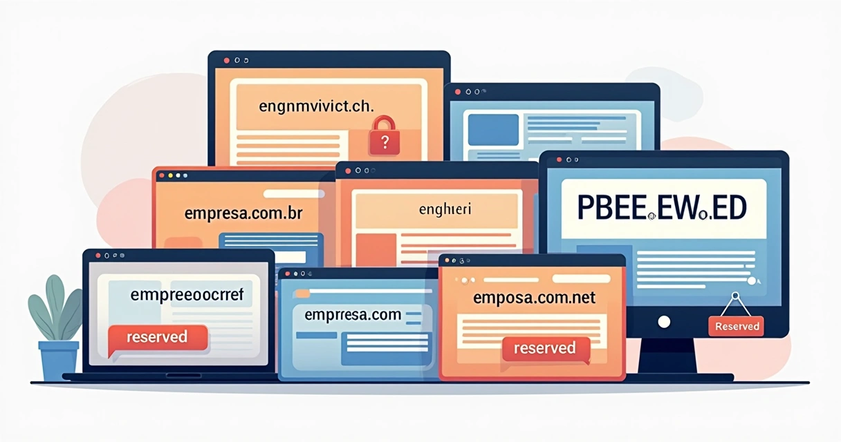 Vários blocos de nomes de domínios diferentes com placas de reservado 