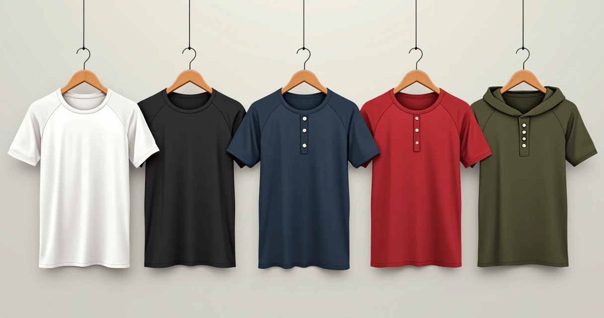 Diferentes modelos de camisetas slim fit em várias cores