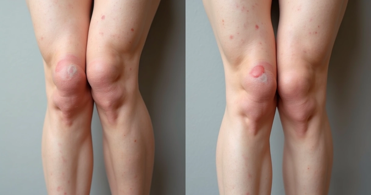 Comparação antes e depois tratamento de vasinhos em perna feminina 