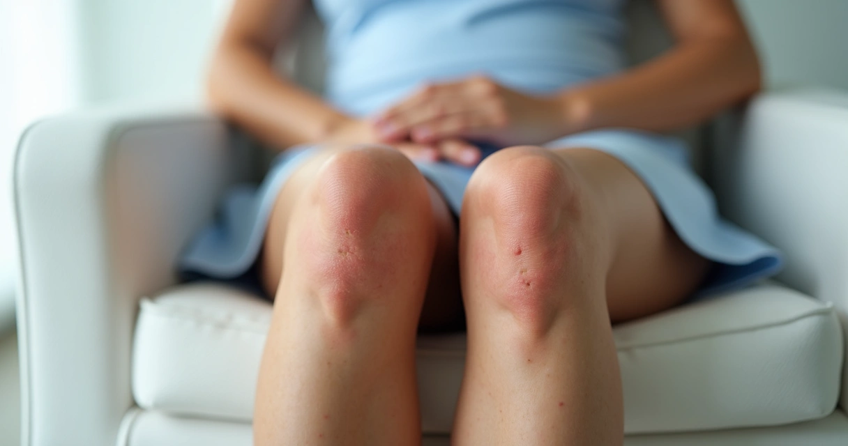 Vasos sanguíneos aparentes nas pernas femininas