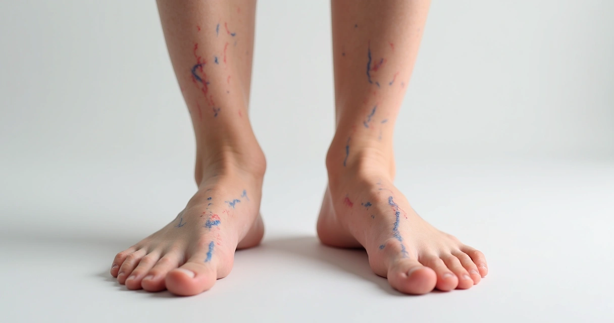 Vasinhos visíveis sob a pele das pernas 