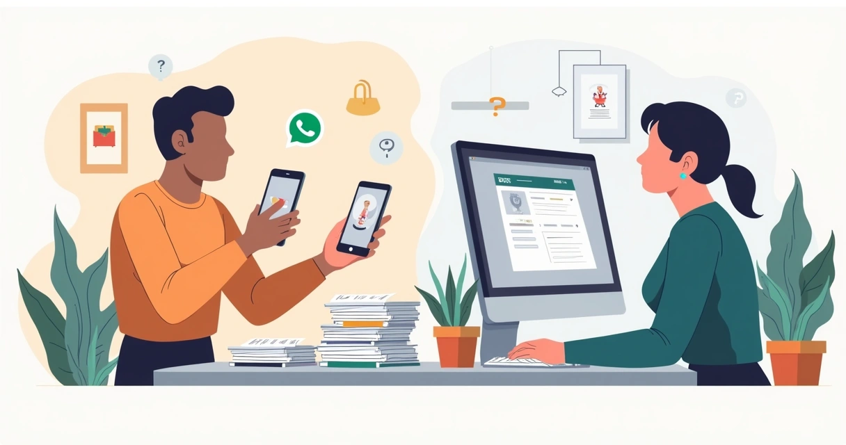 Comparativo entre atendimento manual e digital no WhatsApp 