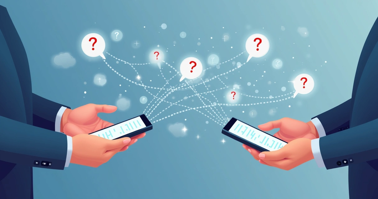 Fluxos rápidos de mensagens entre smartphones ilustrando disseminação de boato digital 