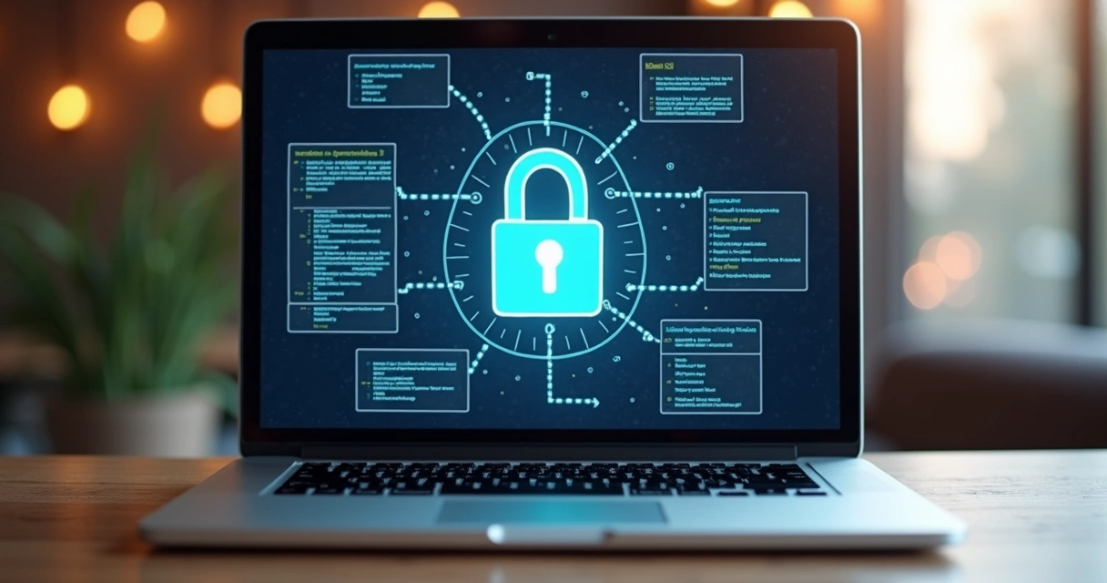 Site aberto em notebook mostrando alta velocidade e estrutura organizada 