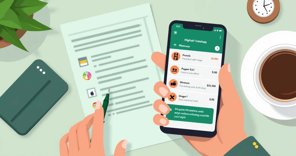 Cliente usa WhatsApp no celular para pedir de um catálogo digital 