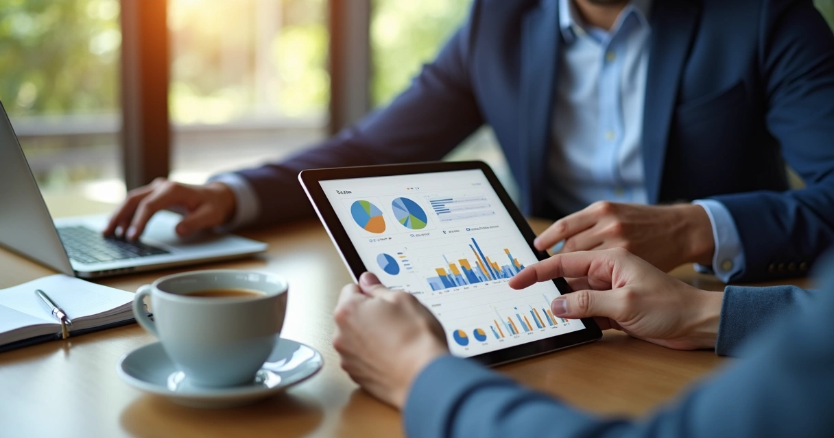Reunião de vendas consultiva com tecnologia
