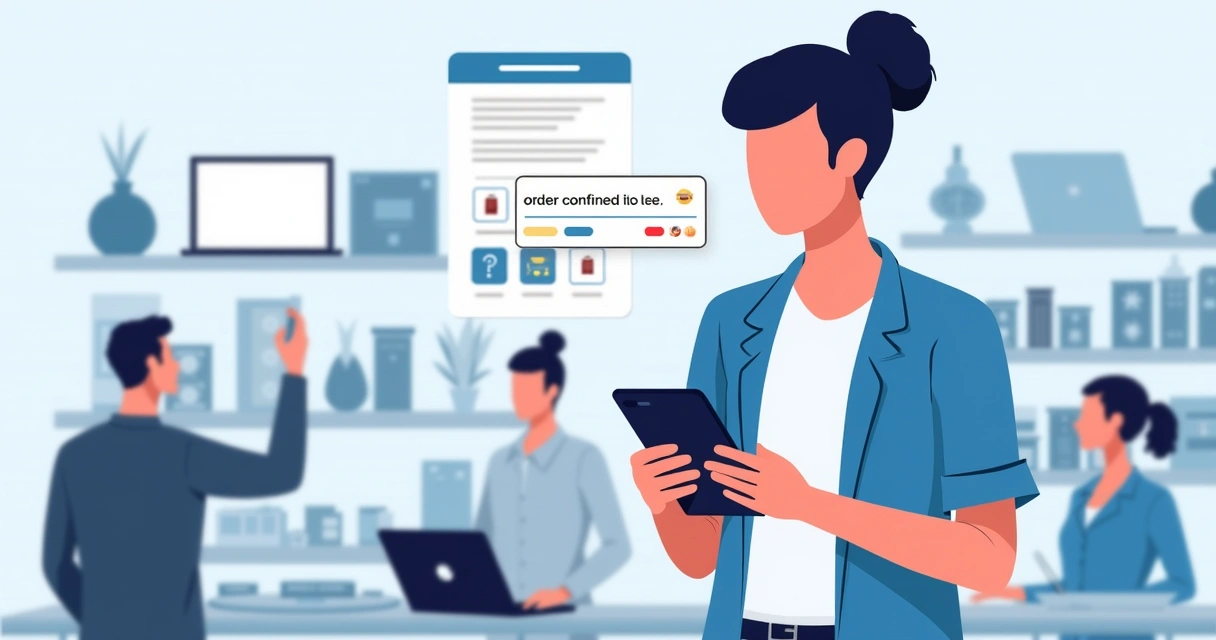 Vendedor usando celular para registrar venda em loja de eletrônicos